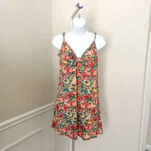 POOF NY Floral Knit Sleeveless Dress 90s Y2K Colorful Lightweight Women’s Large